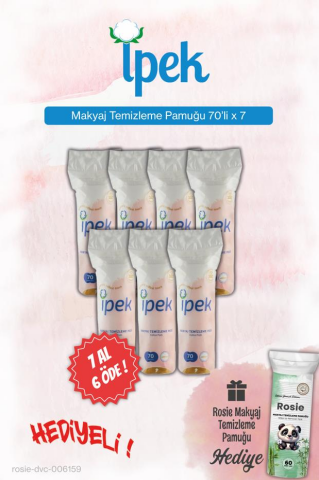 İpek 7 AL 6 ÖDE Makyaj Tem Pamuğu 70'li ve Rosie Pamuk Hediye