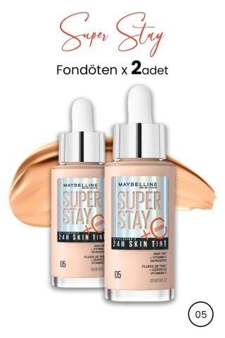 Maybelline Super Stay 24H Skin Tint Fondöten 05 30 ml  x 2 Adet