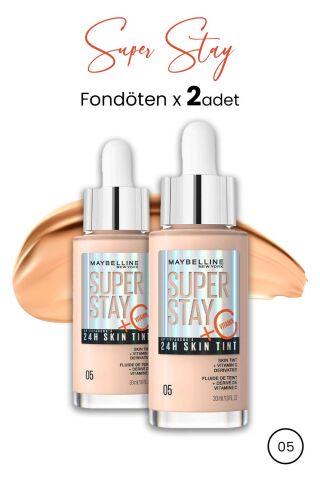 Maybelline Super Stay 24H Skin Tint Fondöten 05 30 ml  x 2 Adet