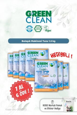 Green Clean 7 AL 6 ÖDE 1,5 kg Makine Tuzu ve Rosie Hediye
