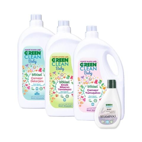 Green Clean Baby Şampuan, Biberon Temizleyici, Çamaşır Deterjanı ve Yumuşatıcı