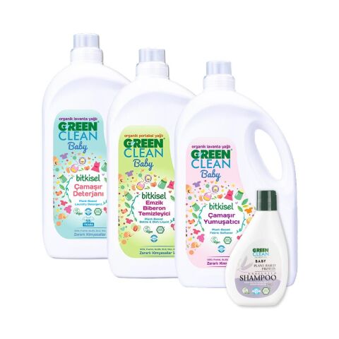 Green Clean Baby Şampuan, Biberon Temizleyici, Çamaşır Deterjanı ve Yumuşatıcı