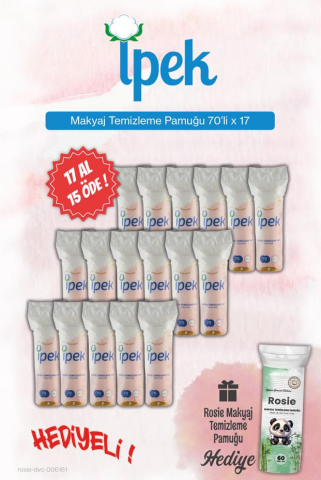 İpek 70'li, 17AL 15 ÖDE Makyaj Temizleme ve Rosie Pamuk Hediye