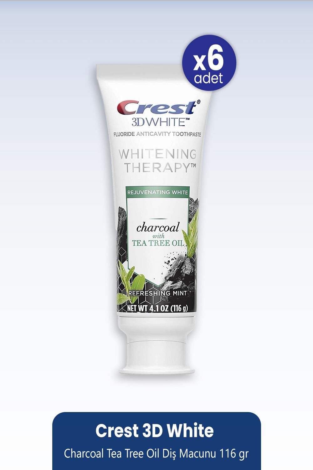 Crest 3D White Charcoal Tea Tree Oil Diş Macunu 116 gr x 6 Adet