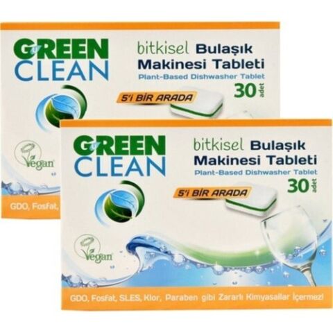 Green Clean 2'li Paket Bulaşık Makinesi Tableti 30'lu