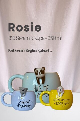 Tavşan, Koala ve Panda Seramik Kupa 350 ml