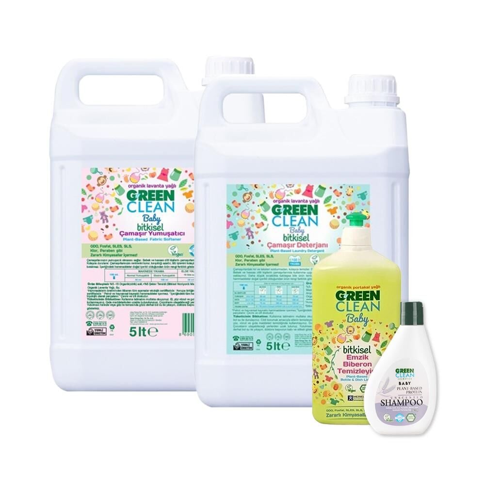 Green Clean Baby Şampuan, Biberon Temizleyici, Çamaşır Deterjanı ve Yumuşatıcı