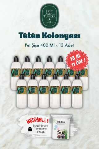 400 ML 13 AL 11 ÖDE Pet Şişe Tütün Kolonyası ve ROSIE Hediye