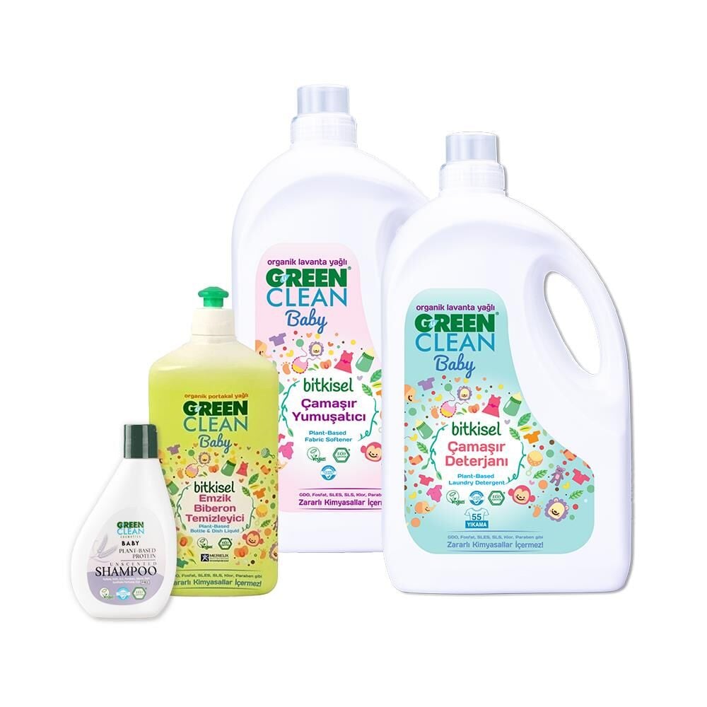 Green Clean Baby Şampuan, Biberon Temizleyici, Çamaşır Deterjanı ve Yumuşatıcı