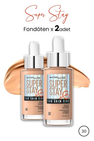 Maybelline Super Stay 24H Skin Tint Fondöten 30 30 ml  x 2 Adet