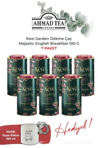 7 kutu Kew Garden Majestic English Breakfast 100 G ve Rakun Kupa