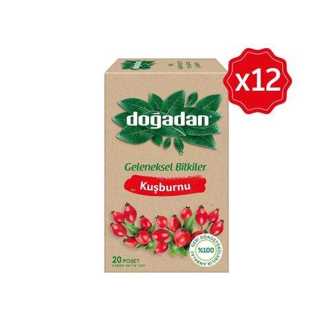 Doğadan Kuşburnu Çayı 20'li x 12 Adet