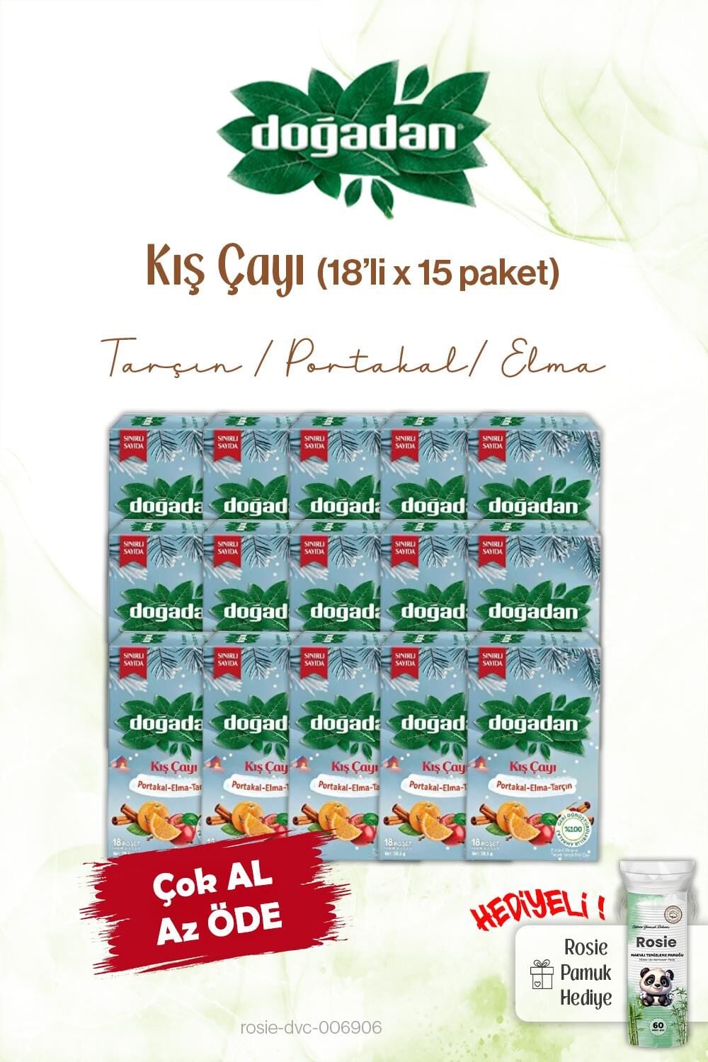 Doğadan Kış Poşet Çay 18'li, 15 Paket ve Rosie