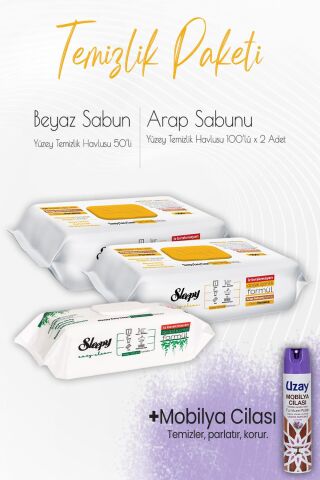 Düvenci Temizlik Paketi 12 (2 adet 100'lü, 1 adet 50' li ve Mobilya Cilası)