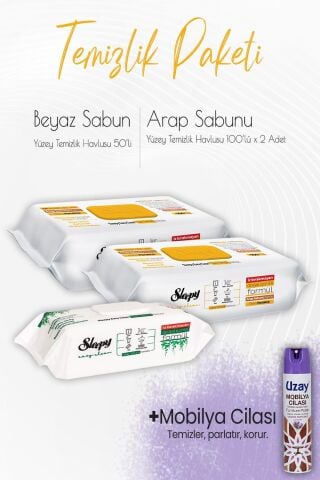 Düvenci Temizlik Paketi 12 (2 adet 100'lü, 1 adet 50' li ve Mobilya Cilası)