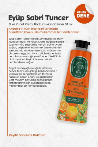Eyüp Sabri Tuncer 3'lü El ve Vücut Kremi Bodrum Mandalinası 50 ml ve ROSIE Pamuk