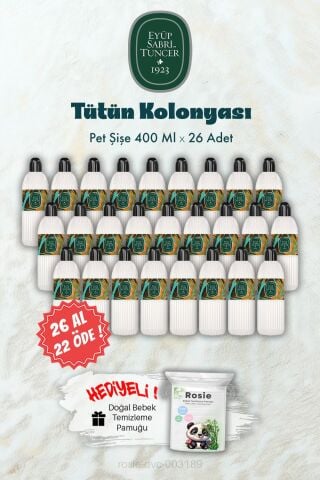 26 AL 22 ÖDE 400 ML Pet Şişe Tütün Kolonyası ve ROSIE Hediye