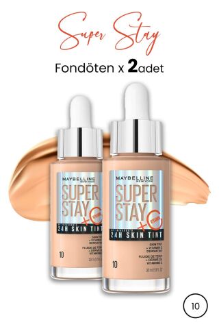 Maybelline Super Stay 24H Skin Tint Fondöten 10 30 ml  x 2 Adet