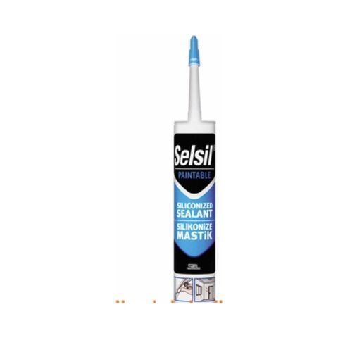 Selsil Silikonize Mastik 500 g Beyaz Renk