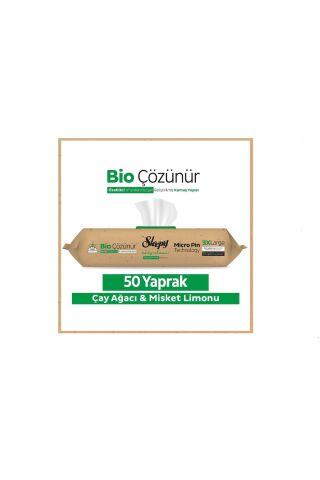 Sleepy Easy Clean Bio Çözünür Çay Ağacı ve Misket Limonu Yüzey Temizlik Havlusu 50 Yaprak