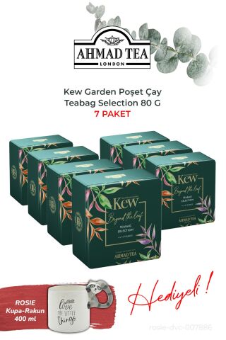 80 G Kew Garden Teabag Selection 7 kutu ve Rakun Kupa