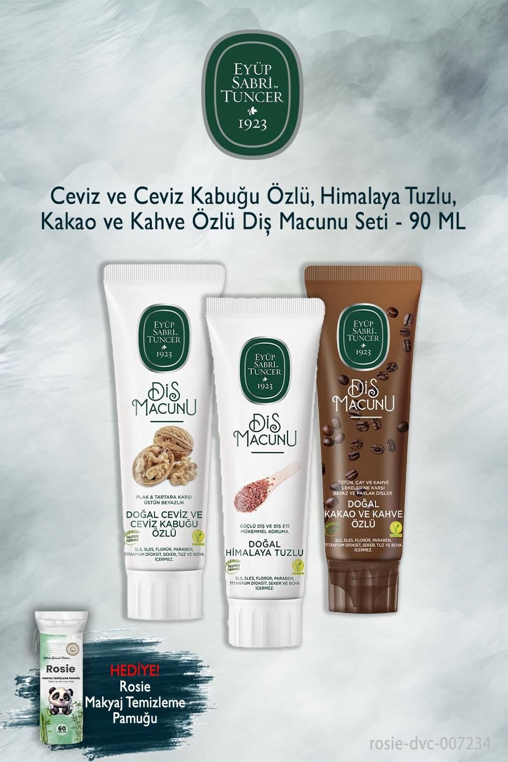Eyüp Sabri Tuncer X3 90 Adet Ceviz, Himalaya, Kakao Diş Macunu, Rosie