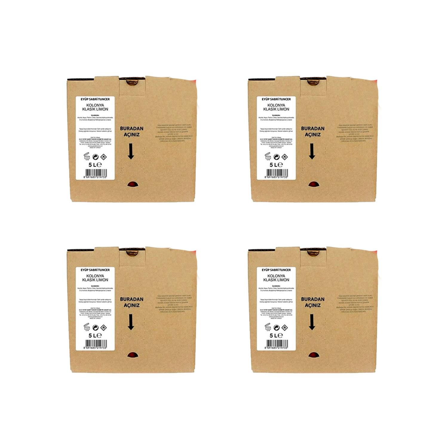 Eyüp Sabri Tuncer Klasik Limon Kolonyası 5 Lt (Dökme Paket) x 4