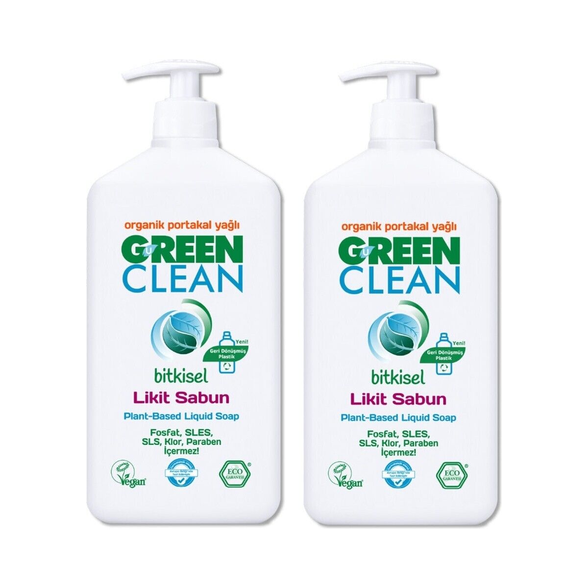 Green Clean Organik Sıvı Sabun Portakallı 500 Ml X 2 Adet