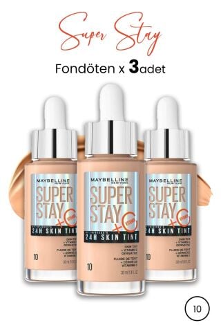 Maybelline Super Stay 24H Skin Tint Fondöten 10 30 ml  x 3 Adet