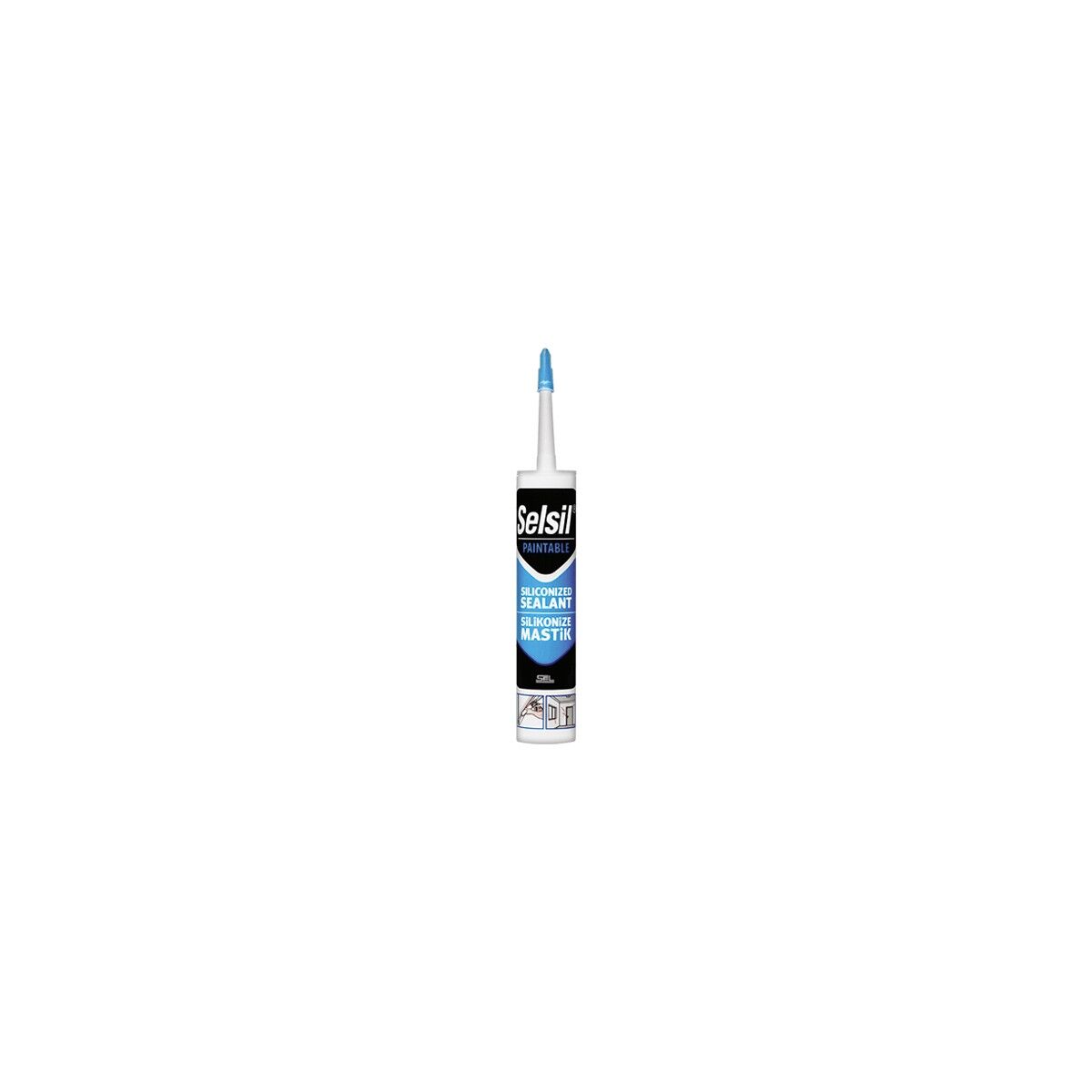 Selsil Silikonize Mastik Beyaz 500 G(2 Adet)