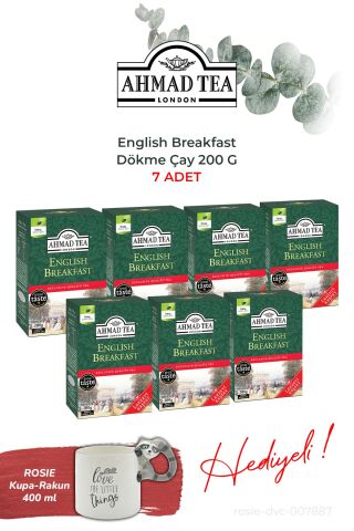 Dökme Çay 7 paket English Breakfast 200 G ve Rakun Kupa