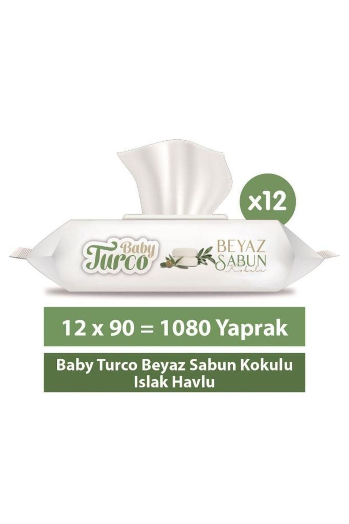 Baby Turco Turco Baby Islak Havlu 90'lı Beyaz Sabun X12 Adet
