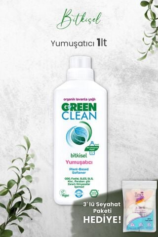 U Green Clean Bitkisel Çamaşır Yumuşatıcısı 1 Litre (Lavanta) ve Hediyeli