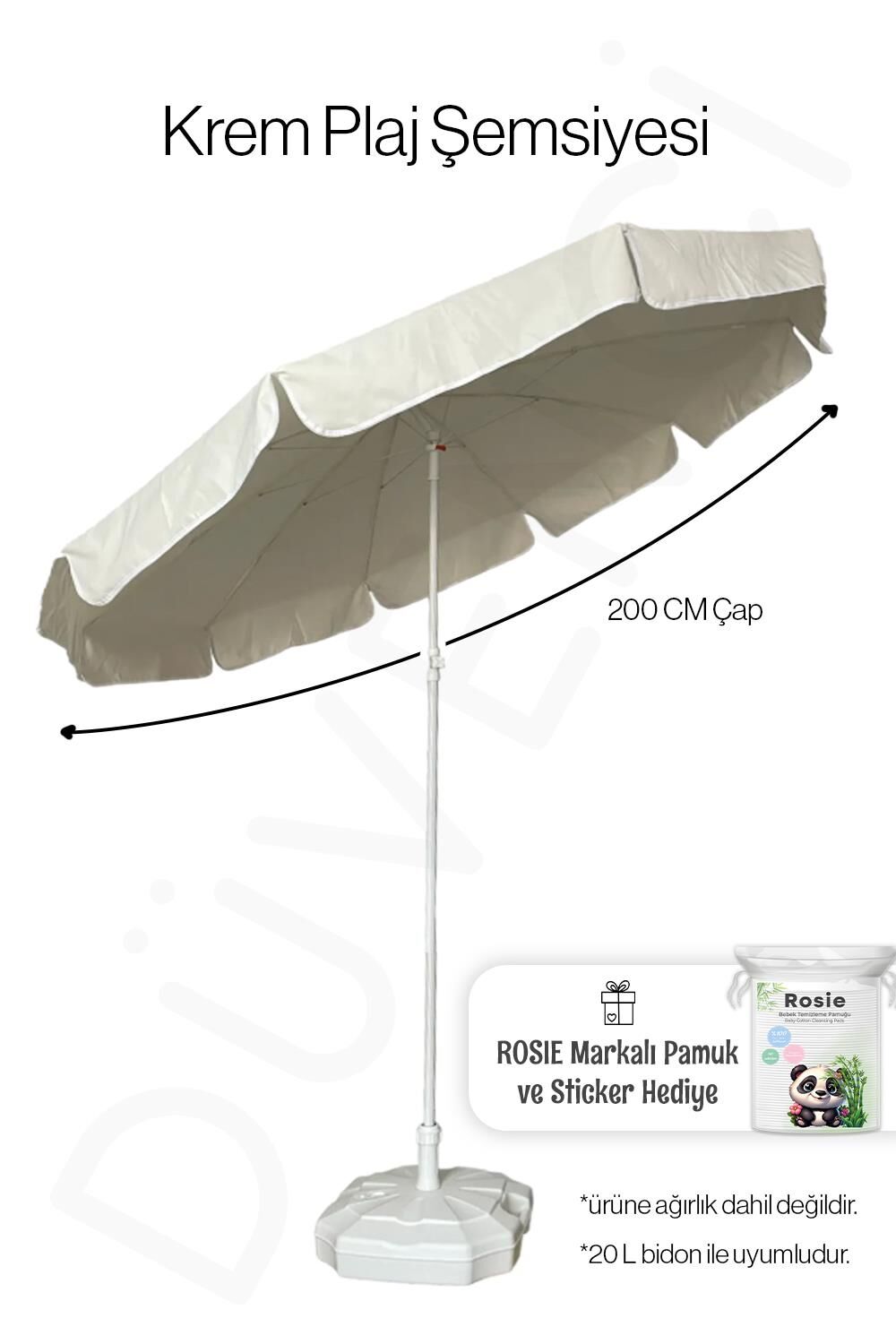 10 Telli Plaj Bahçe Balkon Şemsiyesi Eğilebilir 200 cm Kalın Kumaş