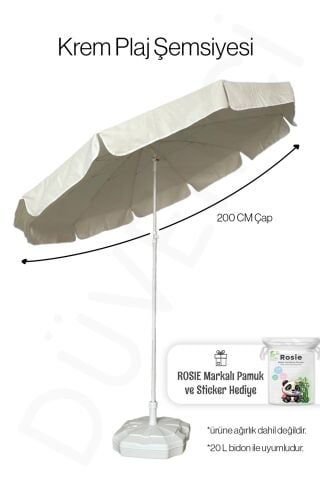 10 Telli Plaj Bahçe Balkon Şemsiyesi Eğilebilir 200 cm Kalın Kumaş