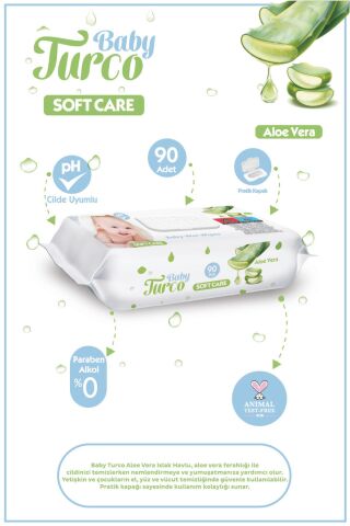 Baby Turco Softcare Aloe Vera Islak Bebek Havlusu 6 X 90 Yaprak
