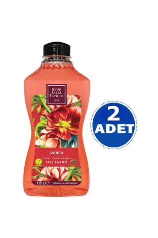 Eyüp Sabri Tuncer Doğal Zeytinyağlı Sıvı Sabun Amber 1.5 litre Pet Şişe x 2 Adet
