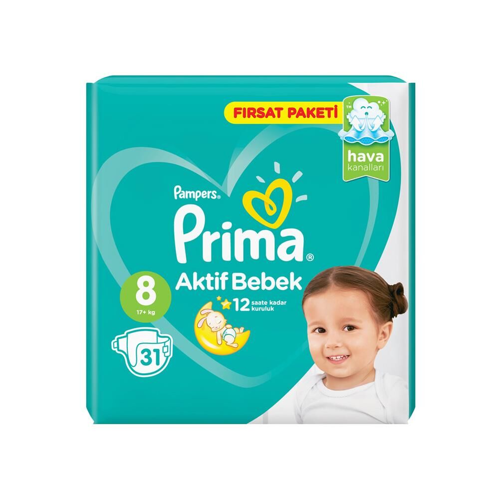 Prima Bebek Bezi Aktif Bebek 8 Beden 31 Adet