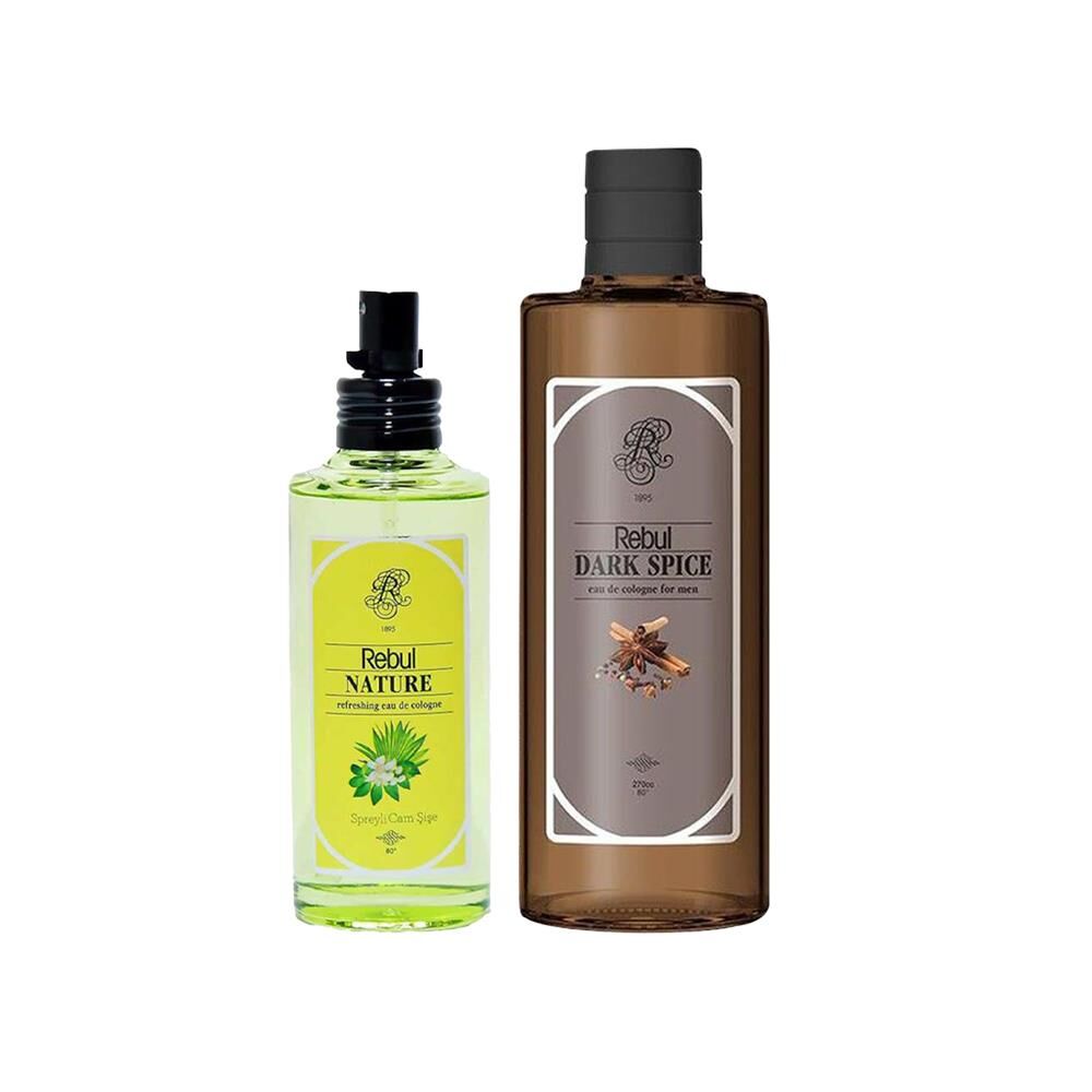 Rebul Nature Sprey Kolonya 100 ml ve Dark Spice Kolonya 270 ml