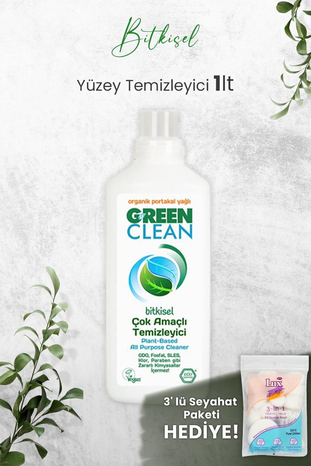 U Green Clean Çok Amaçlı Yüzey Temizleyici Portakallı 1 Litre ve Hediyeli