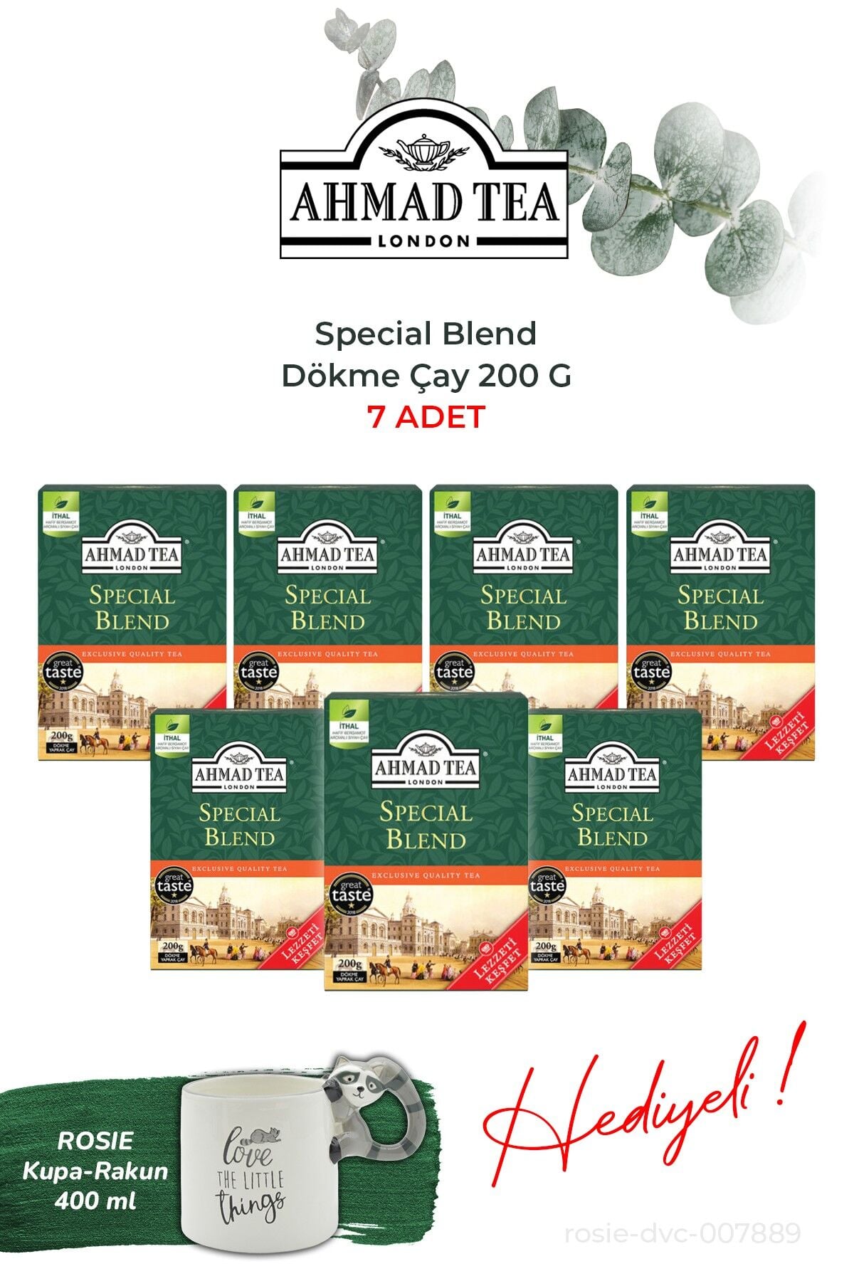 Special Blend 200 G Dökme Çay 7 paket ve Rakun Kupa