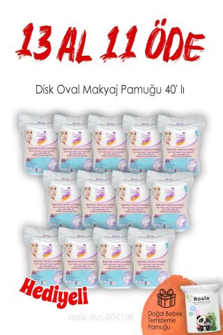 Lux 13 AL 11 ÖDE Disk Oval Makyaj Pamuğu 40' lı ve ROSIE