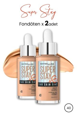 Maybelline Super Stay 24H Skin Tint Fondöten 40 30 ml  x 2 Adet