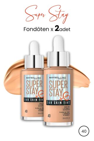 Maybelline Super Stay 24H Skin Tint Fondöten 40 30 ml  x 2 Adet