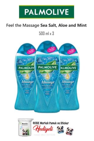 Palmolive 3'lü Sea Salt, Aloe Vera and Mint Duş Jeli 500 ml ve ROSIE