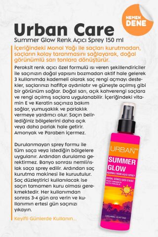 Urban Care Summer Glow Renk Açıcı Sprey 150 ml