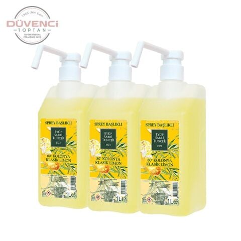 Eyüp Sabri Tuncer Klasik Limon Kolonyası Sprey Başlıklı 1 lt x 3 Adet