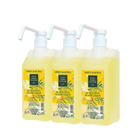 Eyüp Sabri Tuncer Klasik Limon Kolonyası Sprey Başlıklı 1 lt x 3 Adet