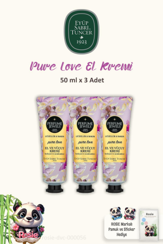 Eyüp Sabri Tuncer 3'lü Pure Love El ve Vücut Kremi 50 ml Tüp ve ROSIE Pamuk 60'lı