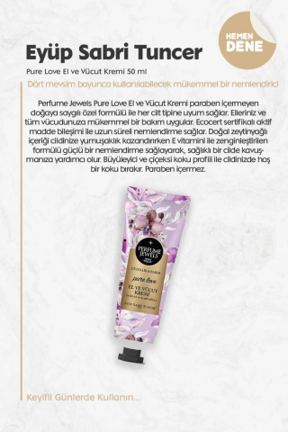 Eyüp Sabri Tuncer 3'lü Pure Love El ve Vücut Kremi 50 ml Tüp ve ROSIE Pamuk 60'lı